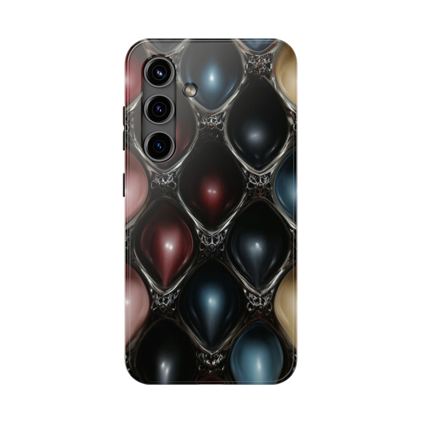 This phone case design captures the feeling of holding a hidden power source from a futuristic world.