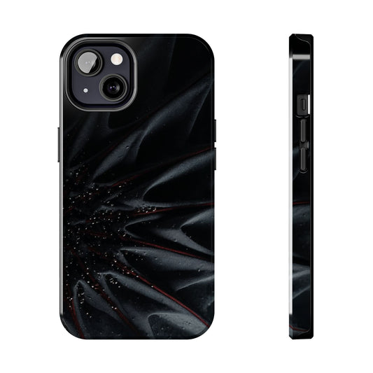 Silk Nebula Tough Phone Case – Black Fabric Galaxy Texture - Artistic Vision