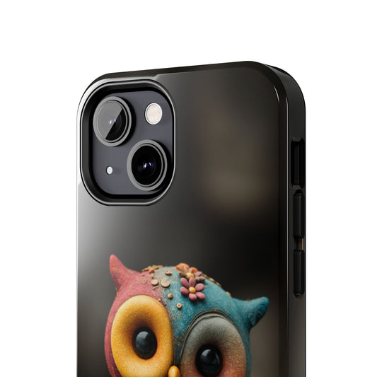 Play-Doh Owl – Tough Phone Case with Clay Texture and Big-Eyed Charm - Artistic Vision
