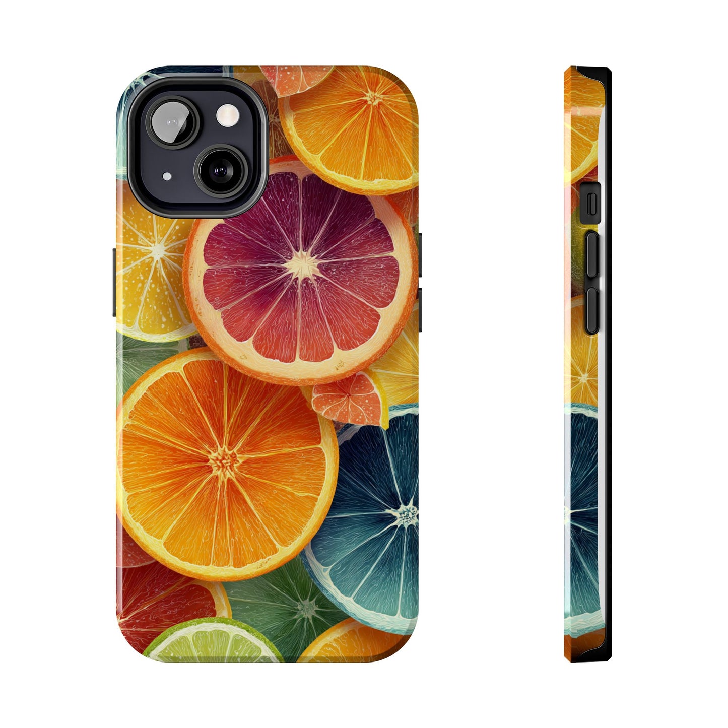 Vibrant Citrus Slice Collage in Tropical Graphic Style - Vibrant Artistic Phone Case - Artistic Vision