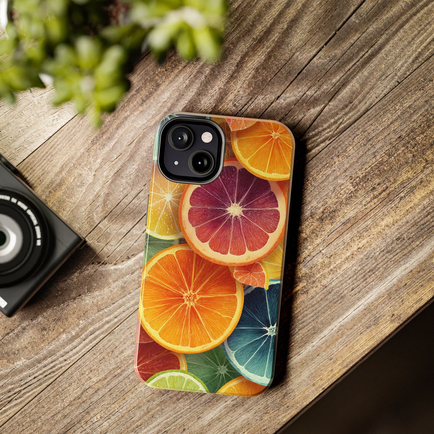Vibrant Citrus Slice Collage in Tropical Graphic Style - Vibrant Artistic Phone Case - Artistic Vision