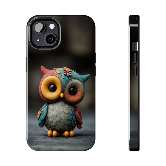 Play-Doh Owl – Tough Phone Case with Clay Texture and Big-Eyed Charm - Artistic Vision