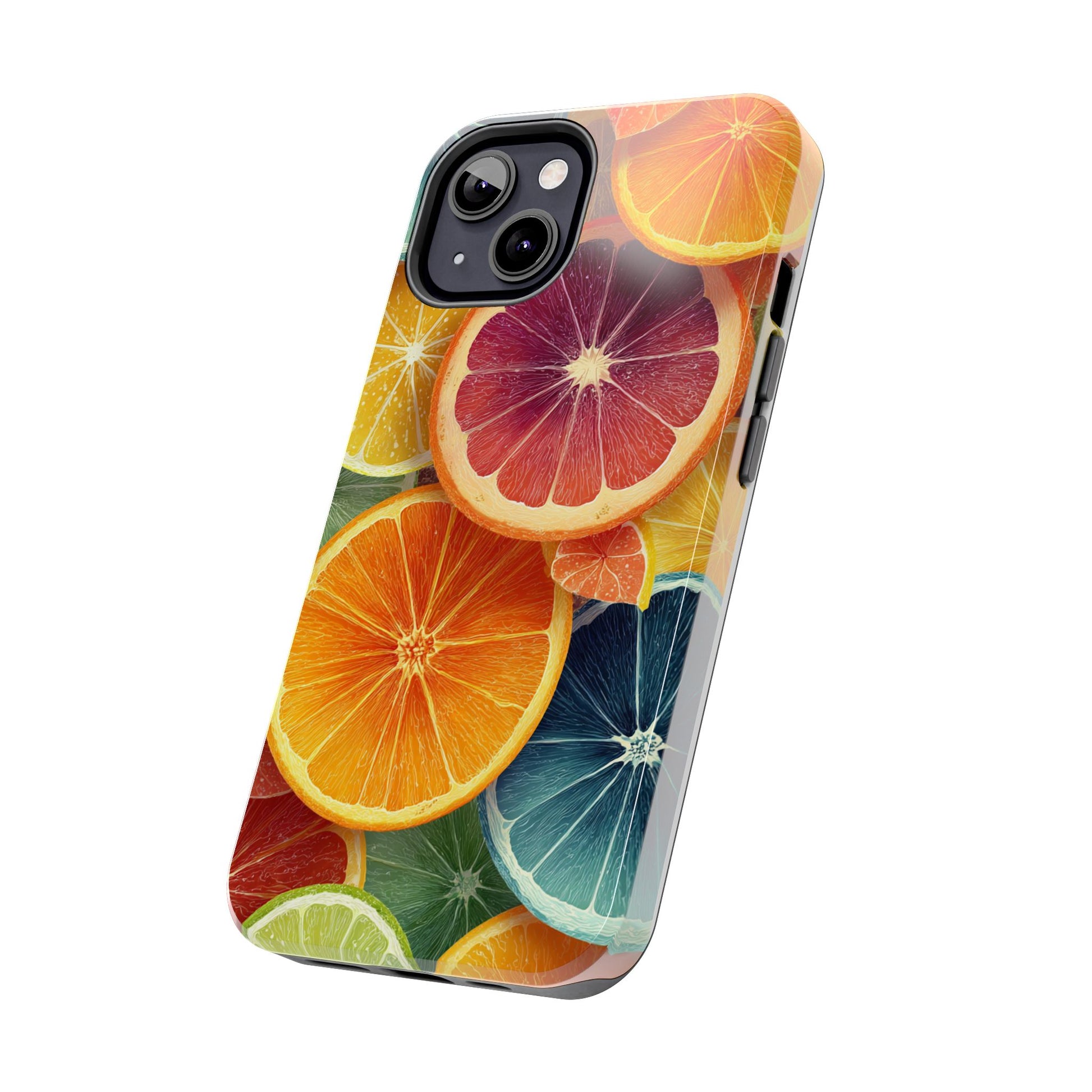 Vibrant Citrus Slice Collage in Tropical Graphic Style - Vibrant Artistic Phone Case - Artistic Vision
