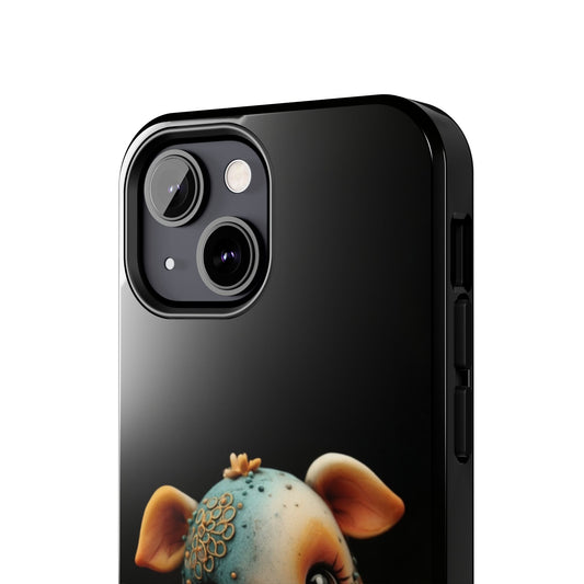 Play-Doh Piggy – Tough Phone Case with Sculpted Pink and Blue Charm - Artistic Vision