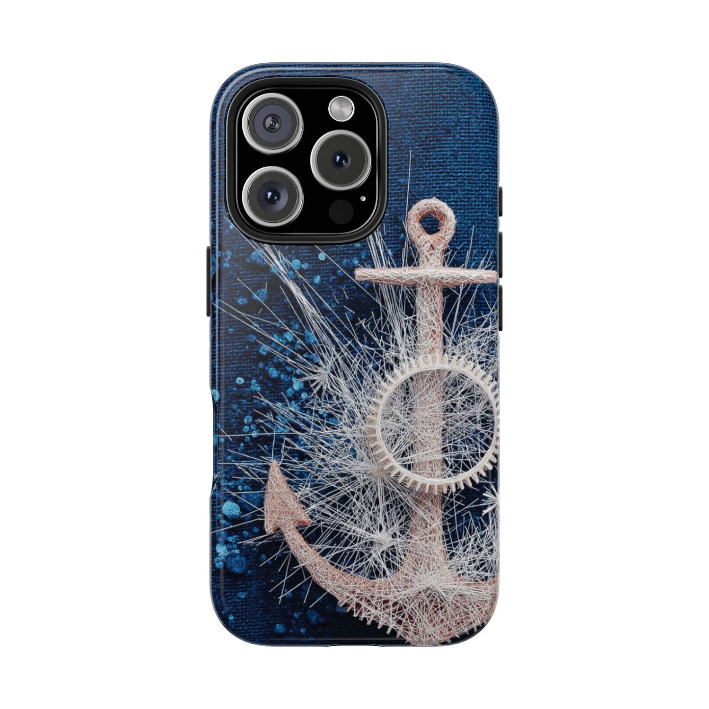 Nautical Wireframe Anchor Tough Phone Case - Durable Protection with Beach Vibes - Artistic Vision