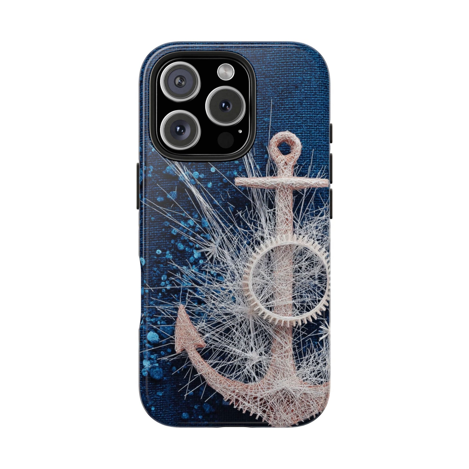 Nautical Wireframe Anchor Tough Phone Case - Durable Protection with Beach Vibes - Artistic Vision