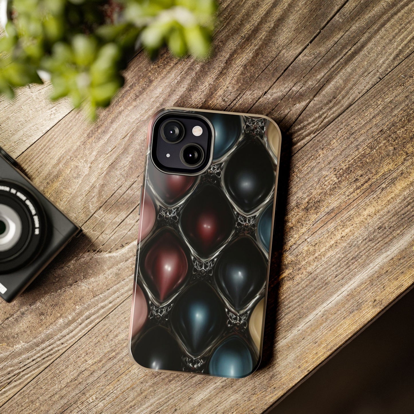 This phone case design captures the feeling of holding a hidden power source from a futuristic world.