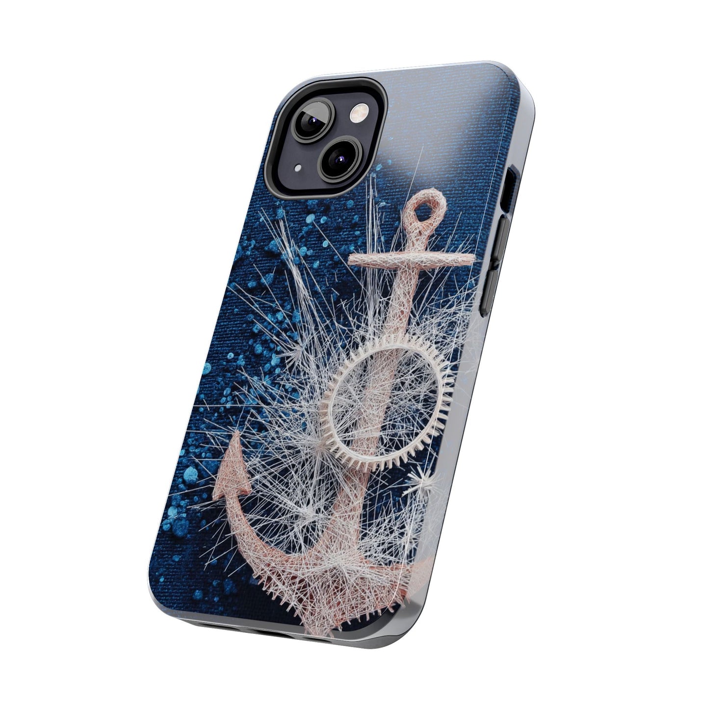 Nautical Wireframe Anchor Tough Phone Case - Durable Protection with Beach Vibes - Artistic Vision