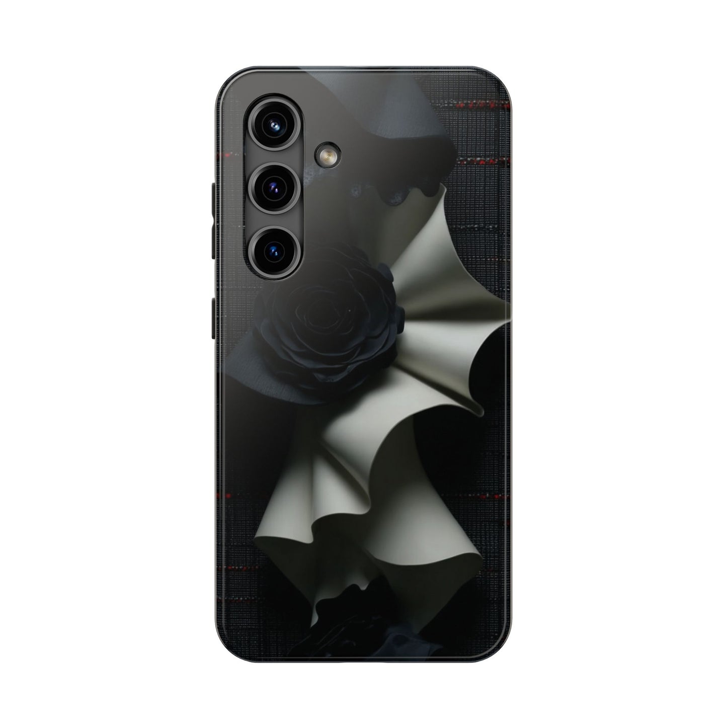 The phone case merges fashion illustration, 3D design, and protective utility in one.