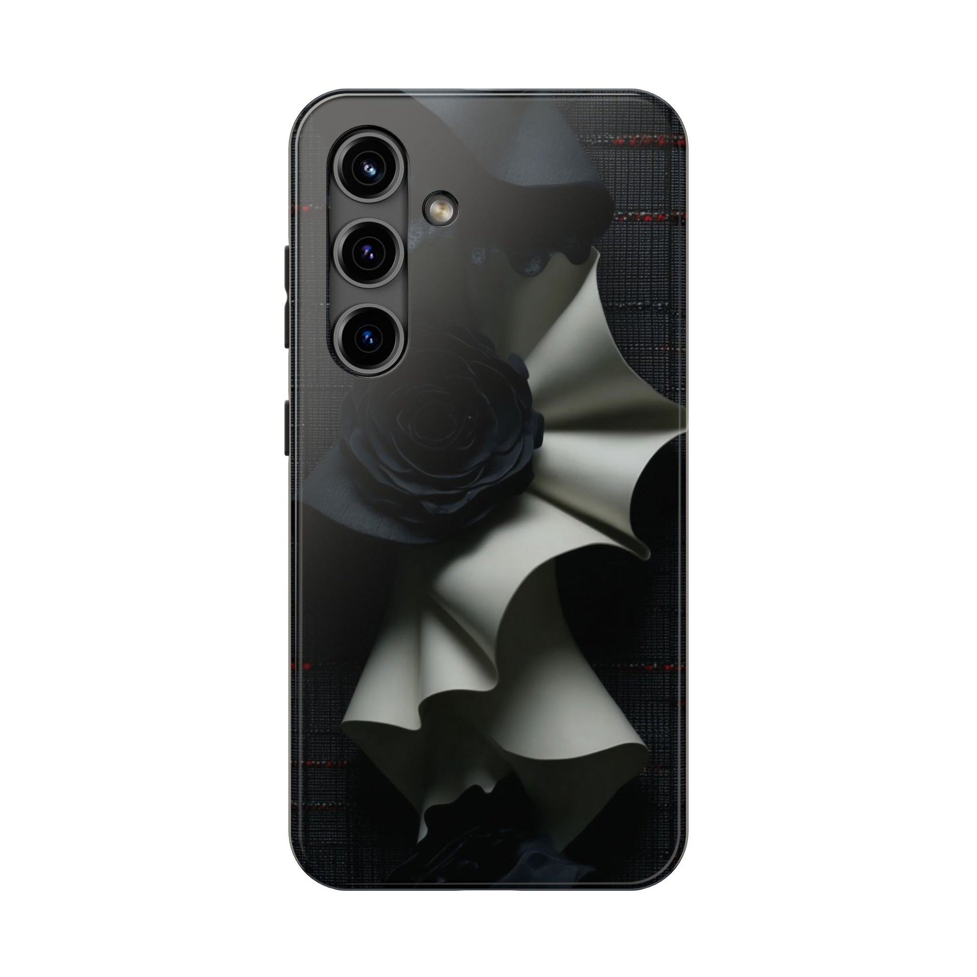 The phone case merges fashion illustration, 3D design, and protective utility in one.