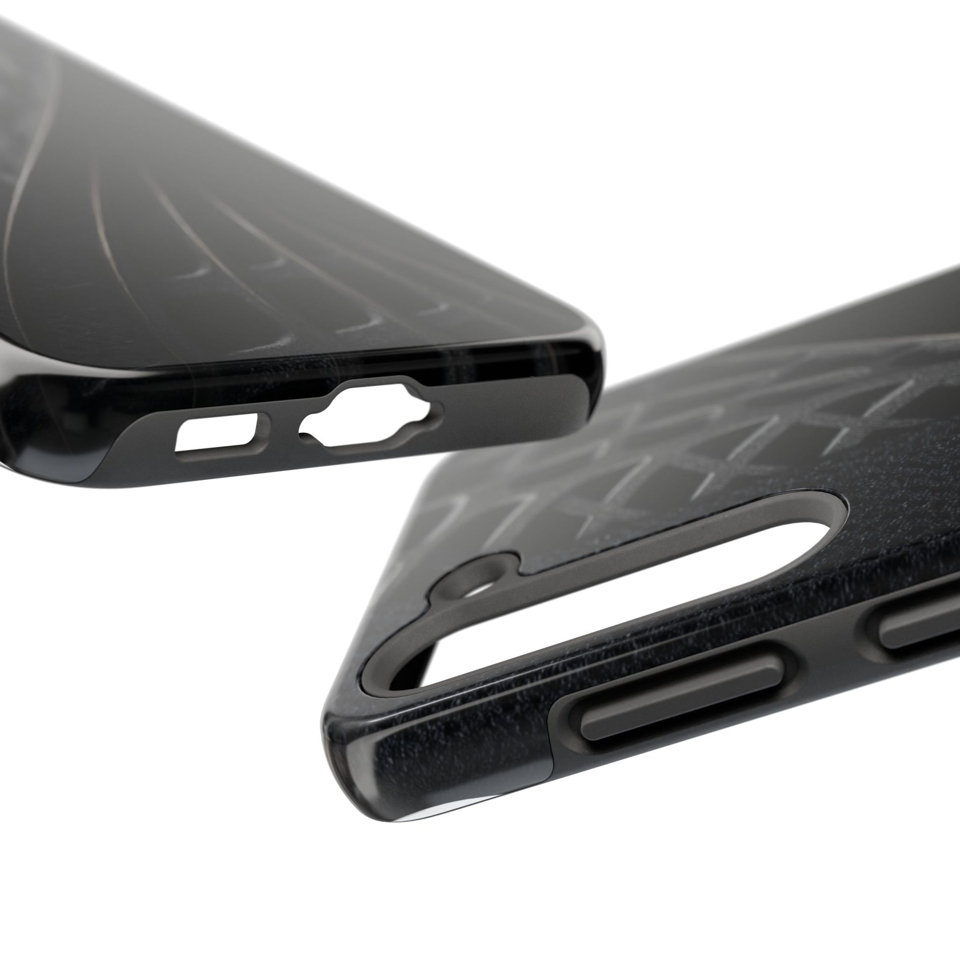 Carbon Helix Tough Phone Case – Twisted Black Lattice Pattern Design - Artistic Vision