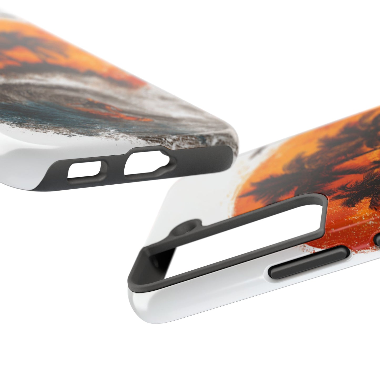 Surfer & Sunset Wave in Grunge Ink Illustration Style - Artistic Phone Case - Artistic Vision