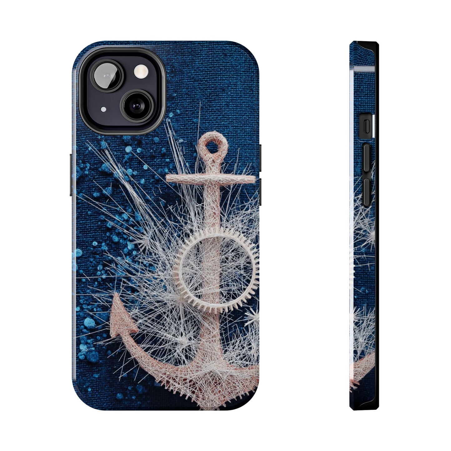 Nautical Wireframe Anchor Tough Phone Case - Durable Protection with Beach Vibes - Artistic Vision