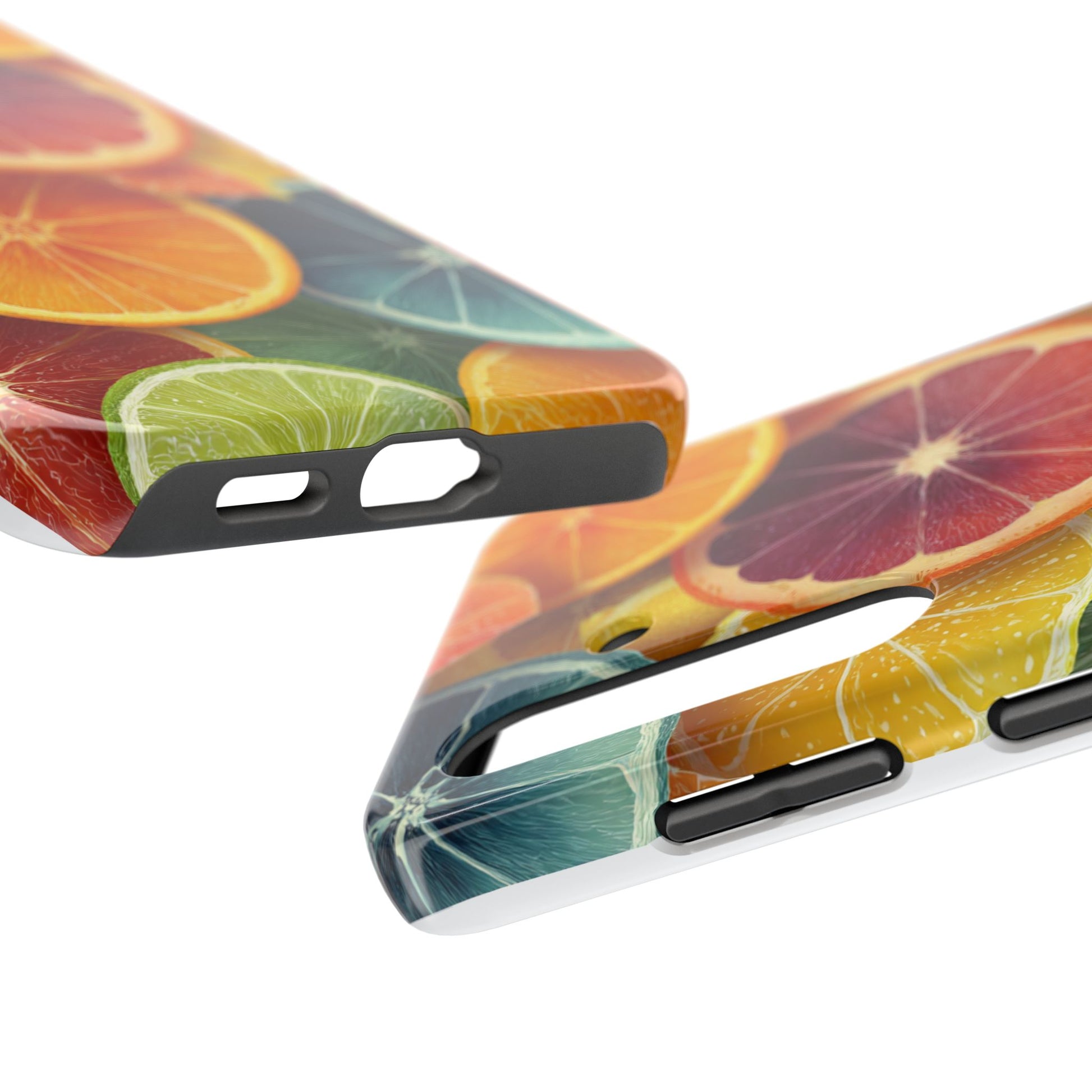 Vibrant Citrus Slice Collage in Tropical Graphic Style - Vibrant Artistic Phone Case - Artistic Vision