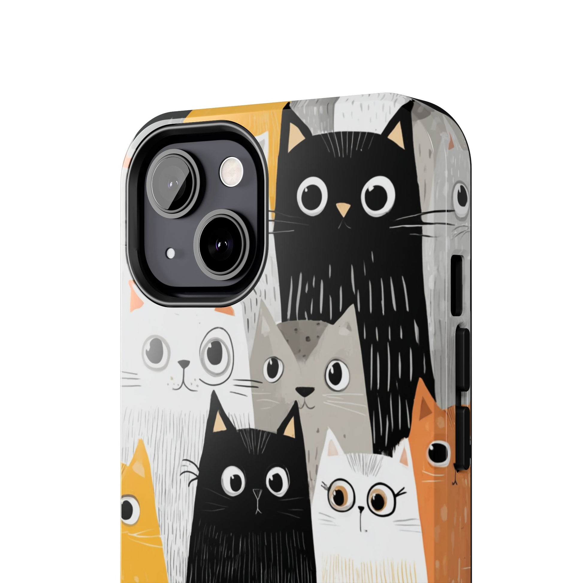 Adorable kitty doodle phone case with soft neutral colors