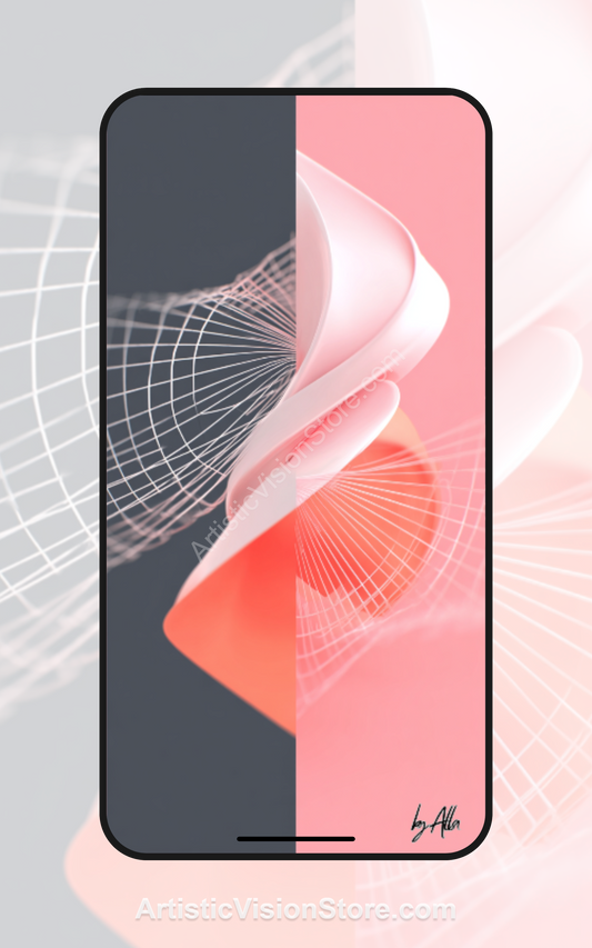 This digital wallpaper features radiant waves of purple and gold light in an abstract motion pattern, creating a luminous and flowing visual perfect for phone backgrounds.