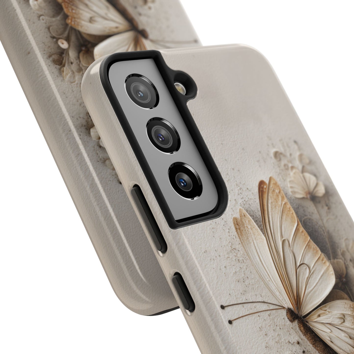 Artistic butterfly design phone case with flowers
