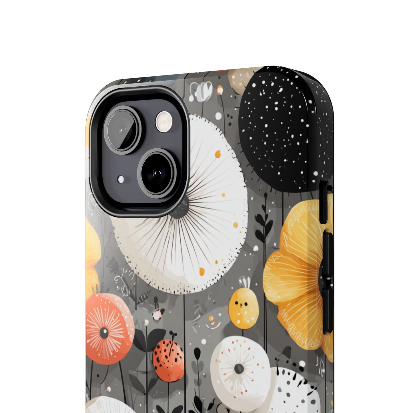 Artistic flower design phone case with modern color palette