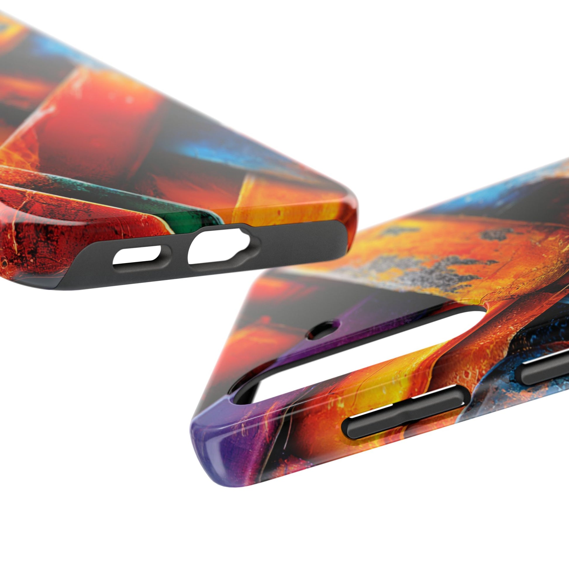 Bright and expressive abstract phone case with layered depth