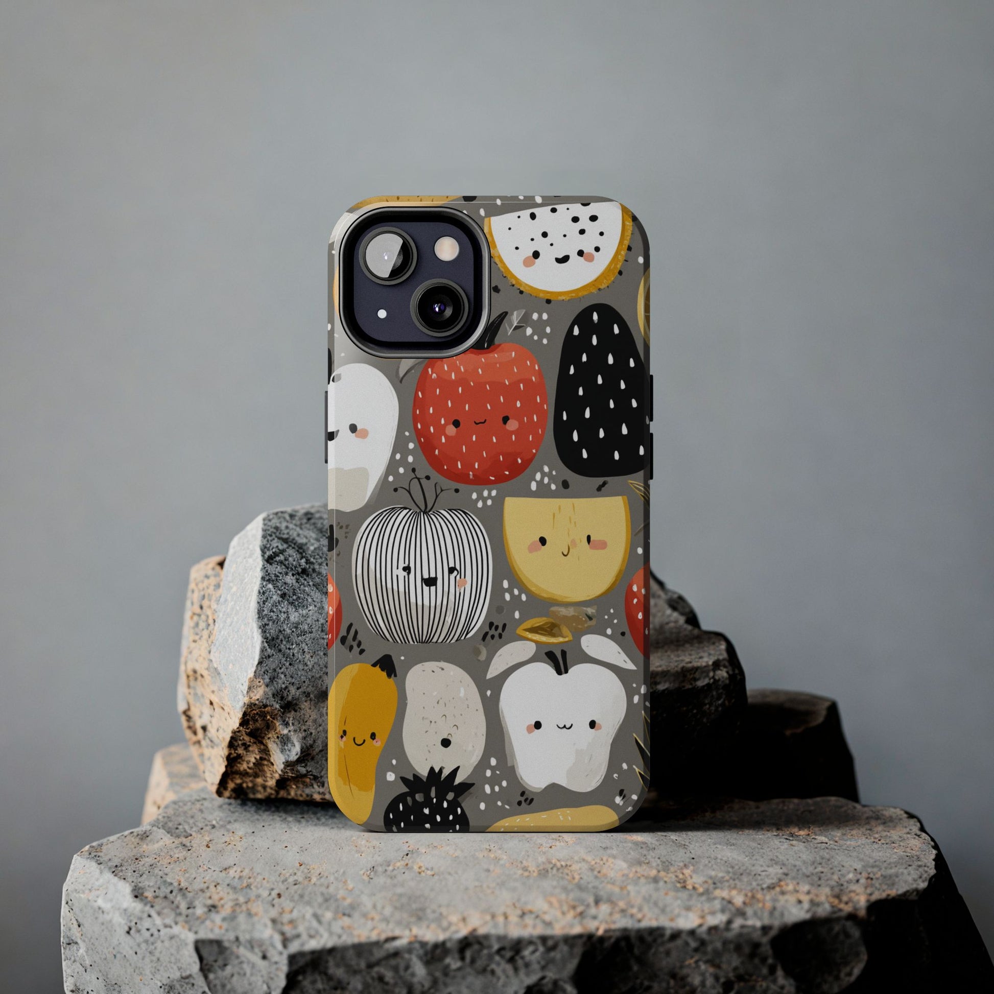 Cheerful fruit phone case with modern kawaii design