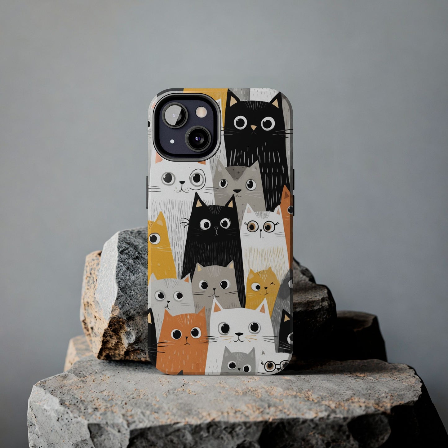 Cute cat lover’s phone case with hand-drawn charm