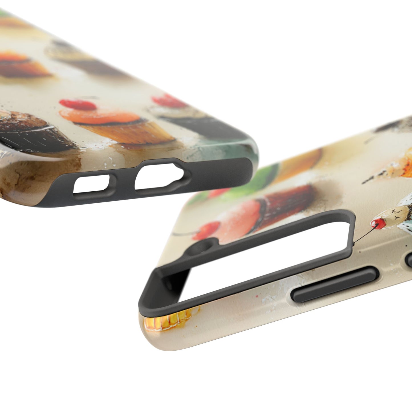 Delicious-looking cupcake phone case with painterly texture