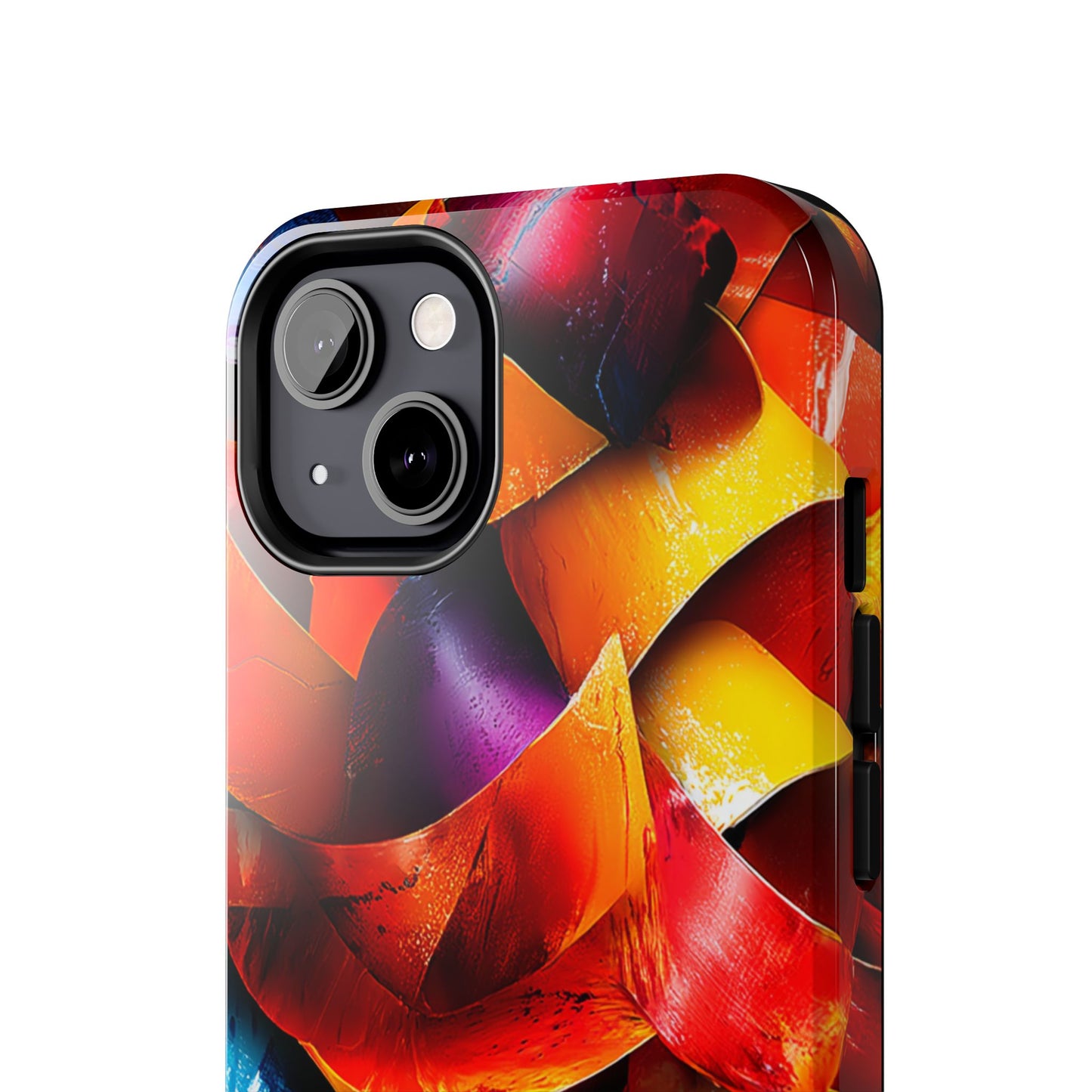 Energetic modern art phone case with sculptural forms