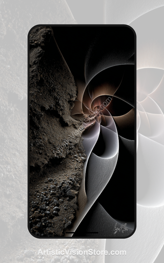 Free digital wallpaper with spiral erosion design