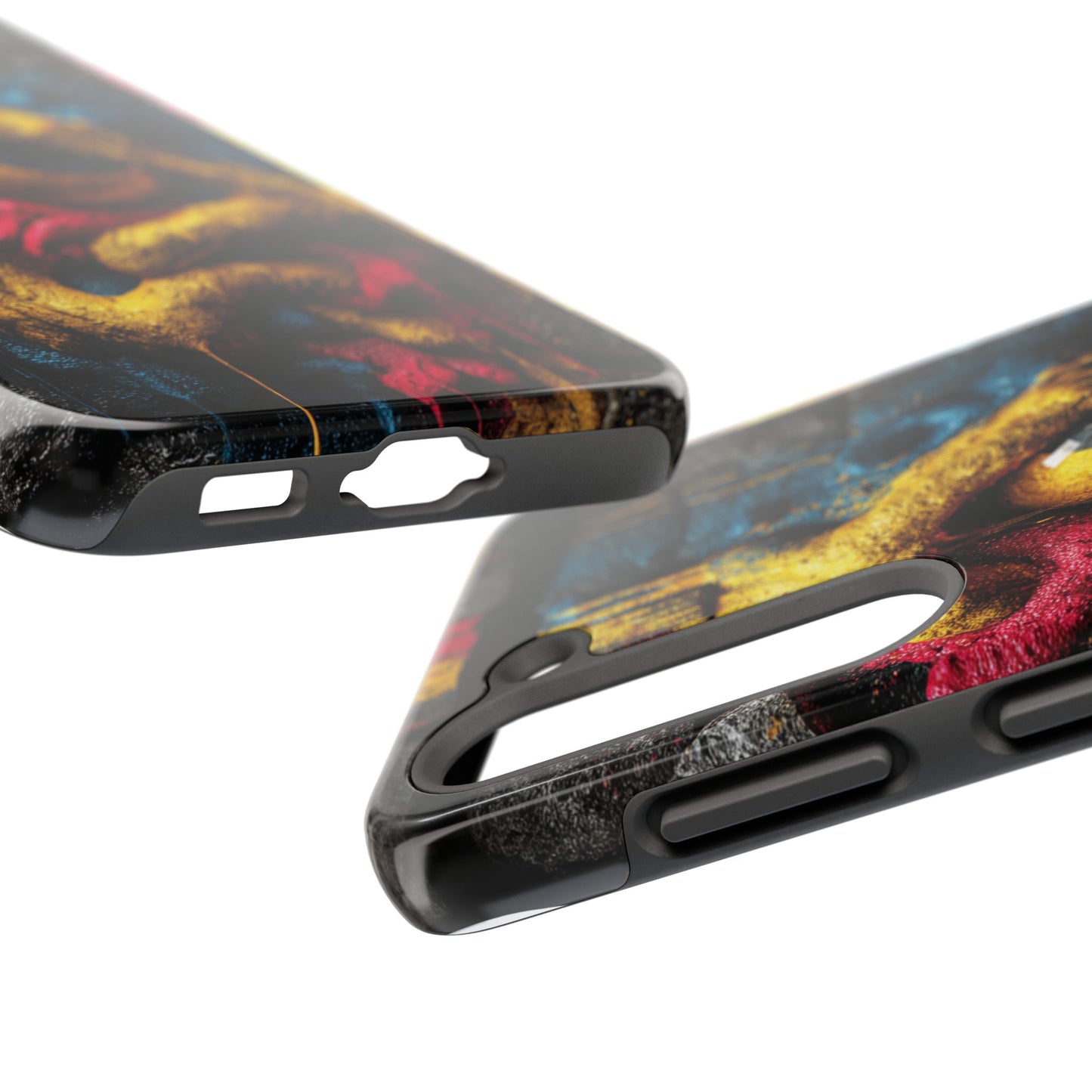 Painted wall effect phone case with surreal art