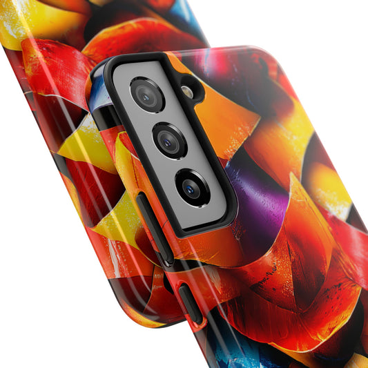 Vivid orange and red abstract art phone case