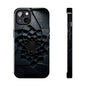 Fracture Core Tough Phone Case – Abstract Black Stone Mosaic with Central Core - Artistic Vision