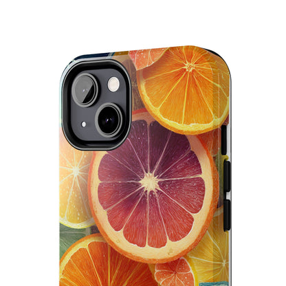 Vibrant Citrus Slice Collage in Tropical Graphic Style - Vibrant Artistic Phone Case - Artistic Vision