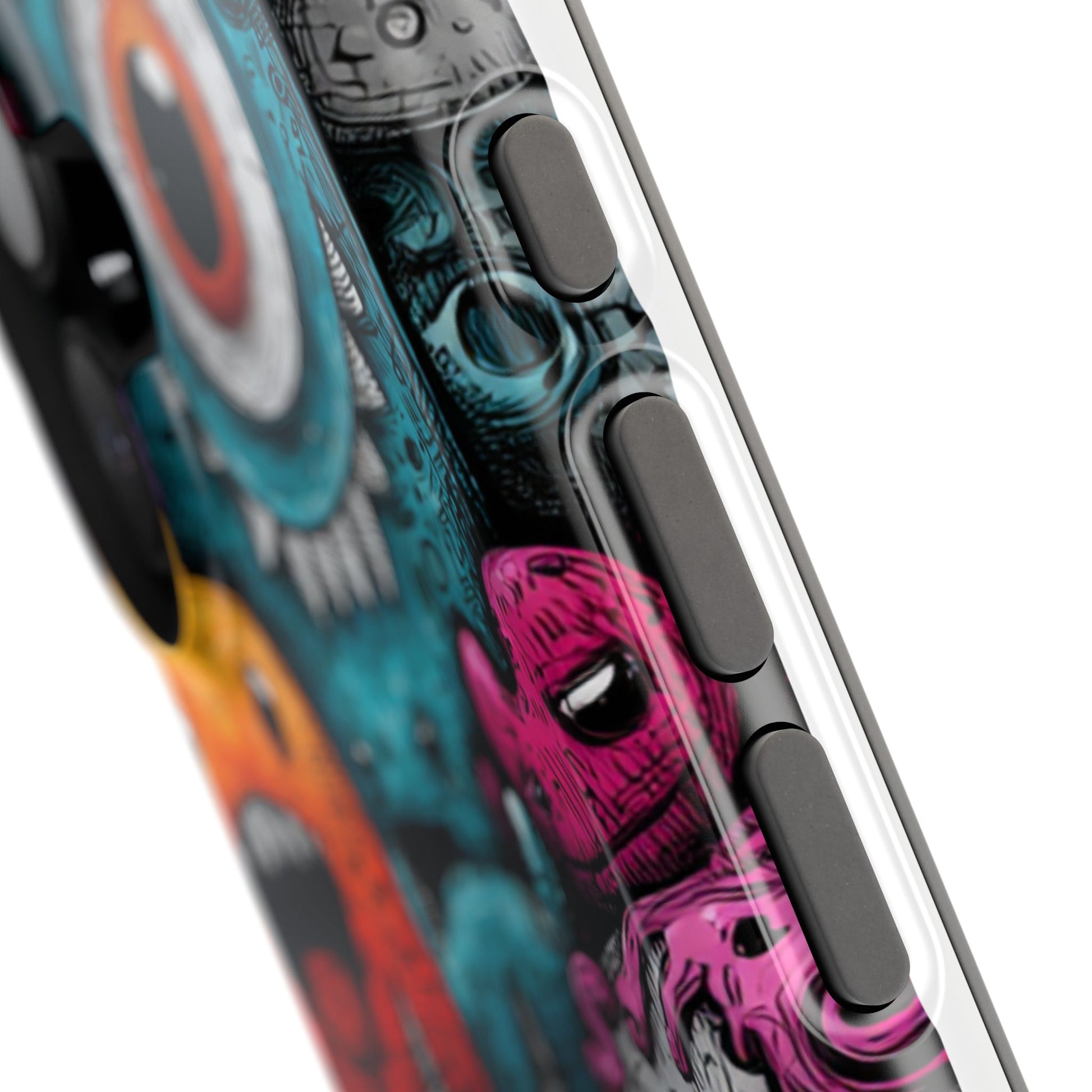 Cute Monster Doodle in Bright Urban Colors - Artistic Colorful Monster Magnetic Phone Case for iPhone - Artistic Vision