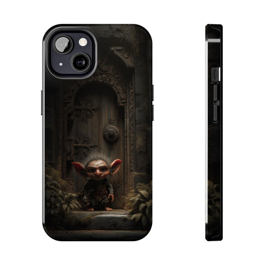 Fantasy Goblin Guardian Tough Phone Case – Mystical Forest Gate Design - Artistic Vision