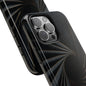 Obsidian Fan Tough Phone Case – Black Gold Radial Geometry - Artistic Vision