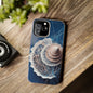 Spiral Seashell Wireframe Phone Case – Coastal Art Tough Shell - Artistic Vision