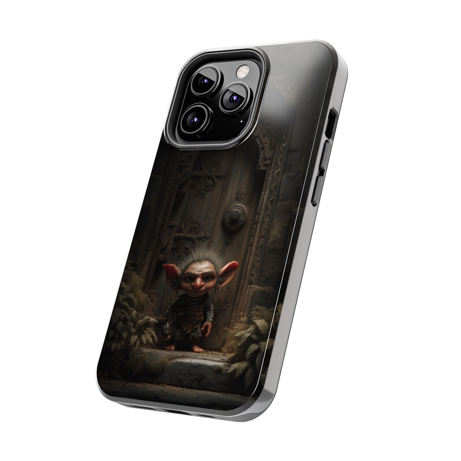 Fantasy Goblin Guardian Tough Phone Case – Mystical Forest Gate Design - Artistic Vision