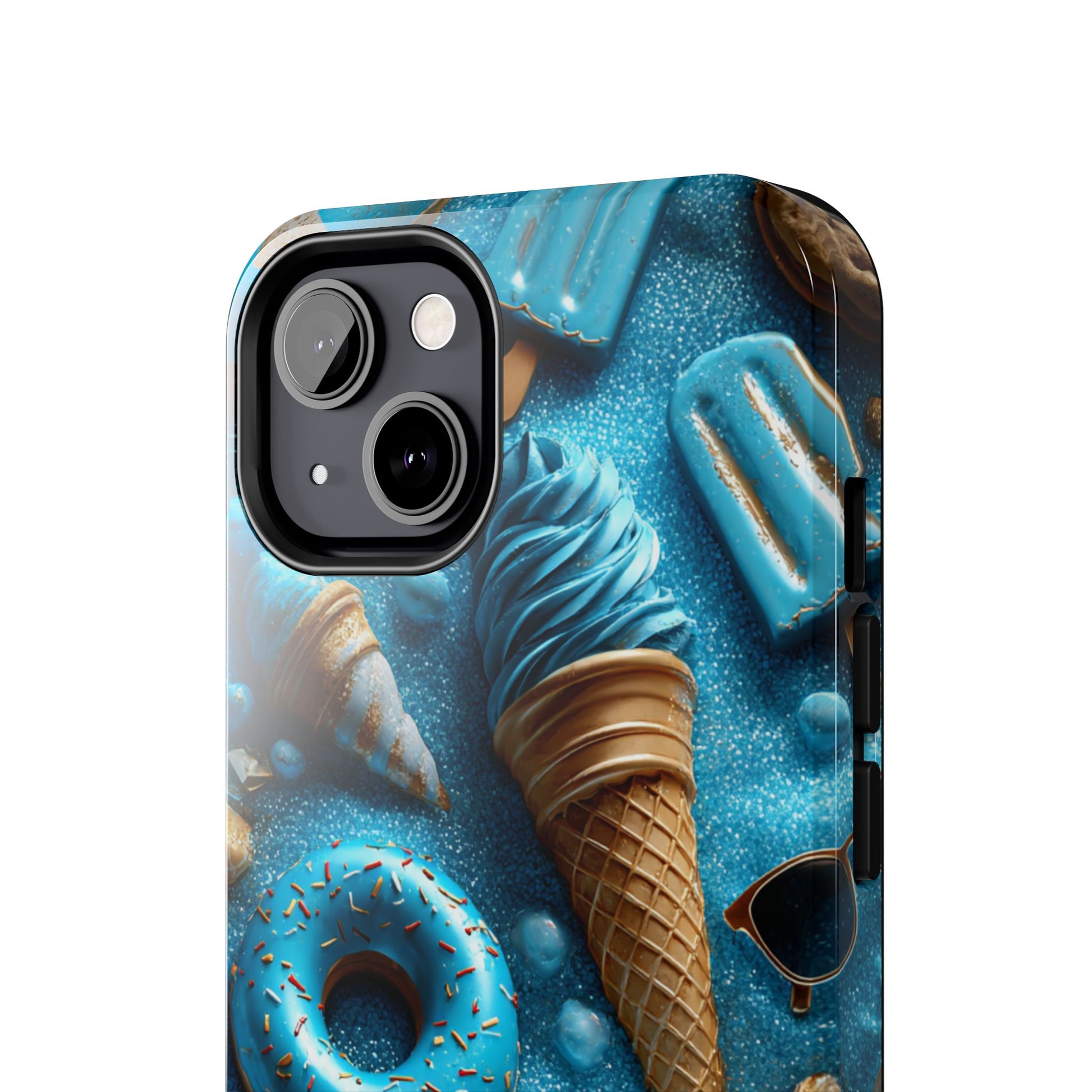 Blue Ice Cream & Beach Treats in 3D Pop Art Style - Artistic Phone Case - Artistic Vision