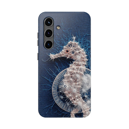 Seahorse Wireframe Phone Case – Elegant Oceanic Tough Case - Artistic Vision
