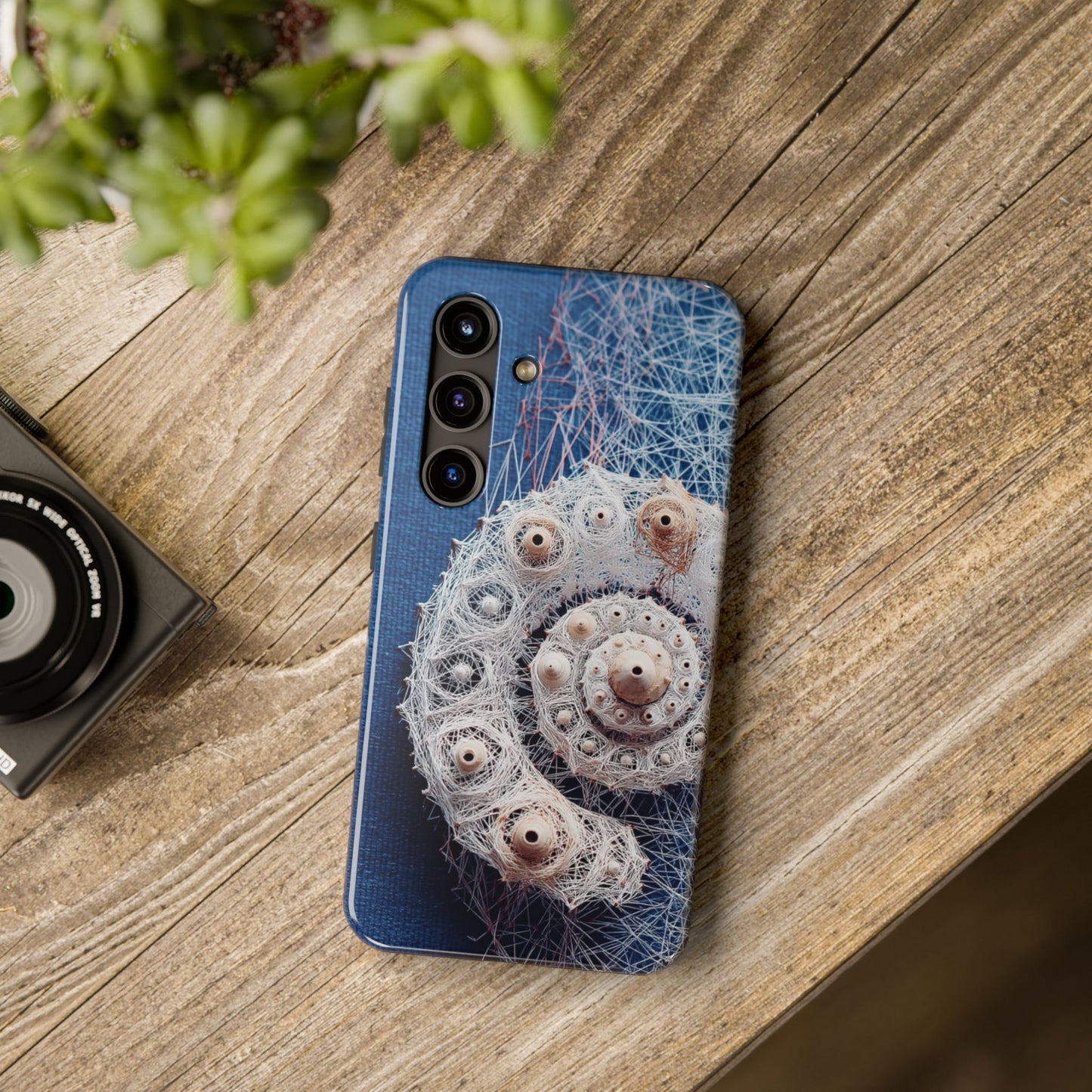 Nautilus Shell Wireframe Phone Case – Marine Spiral Tough Case - Artistic Vision