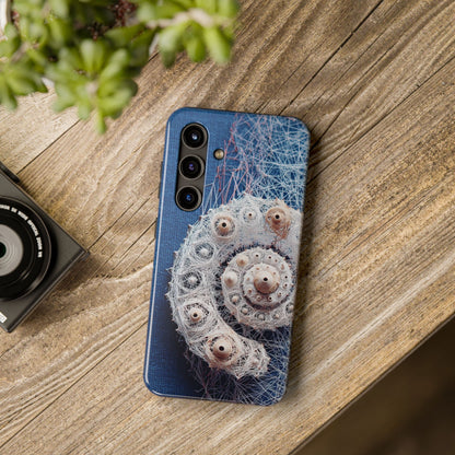 Nautilus Shell Wireframe Phone Case – Marine Spiral Tough Case - Artistic Vision