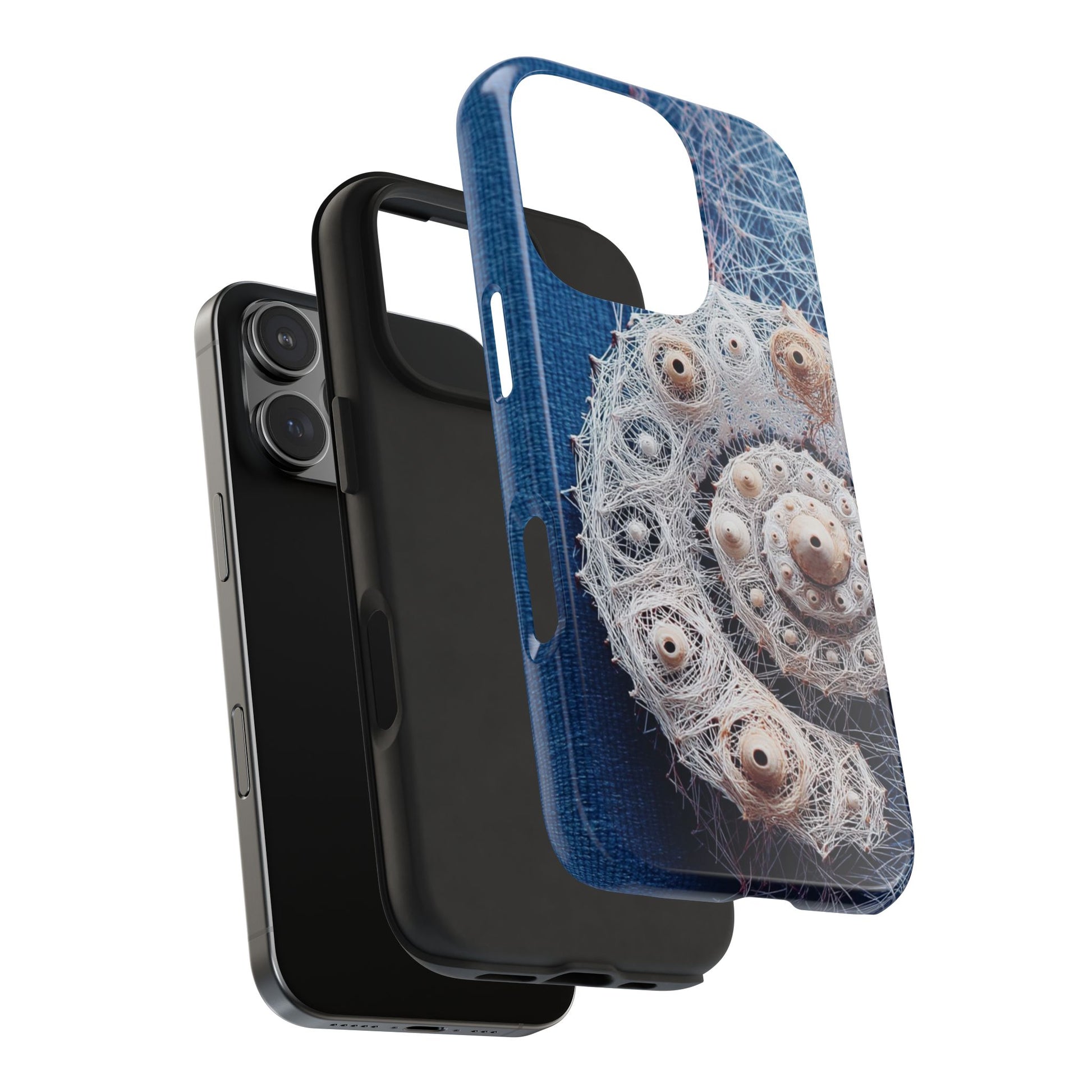Nautilus Shell Wireframe Phone Case – Marine Spiral Tough Case - Artistic Vision