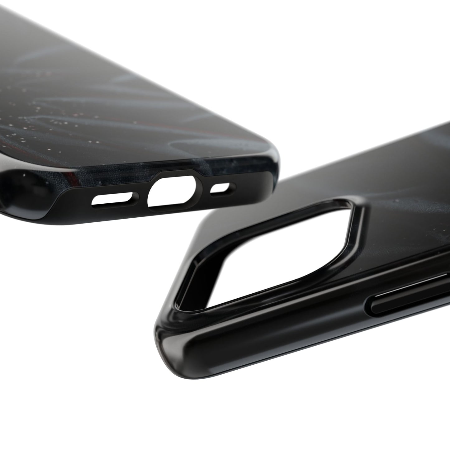 Silk Nebula Tough Phone Case – Black Fabric Galaxy Texture - Artistic Vision