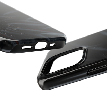 Silk Nebula Tough Phone Case – Black Fabric Galaxy Texture - Artistic Vision