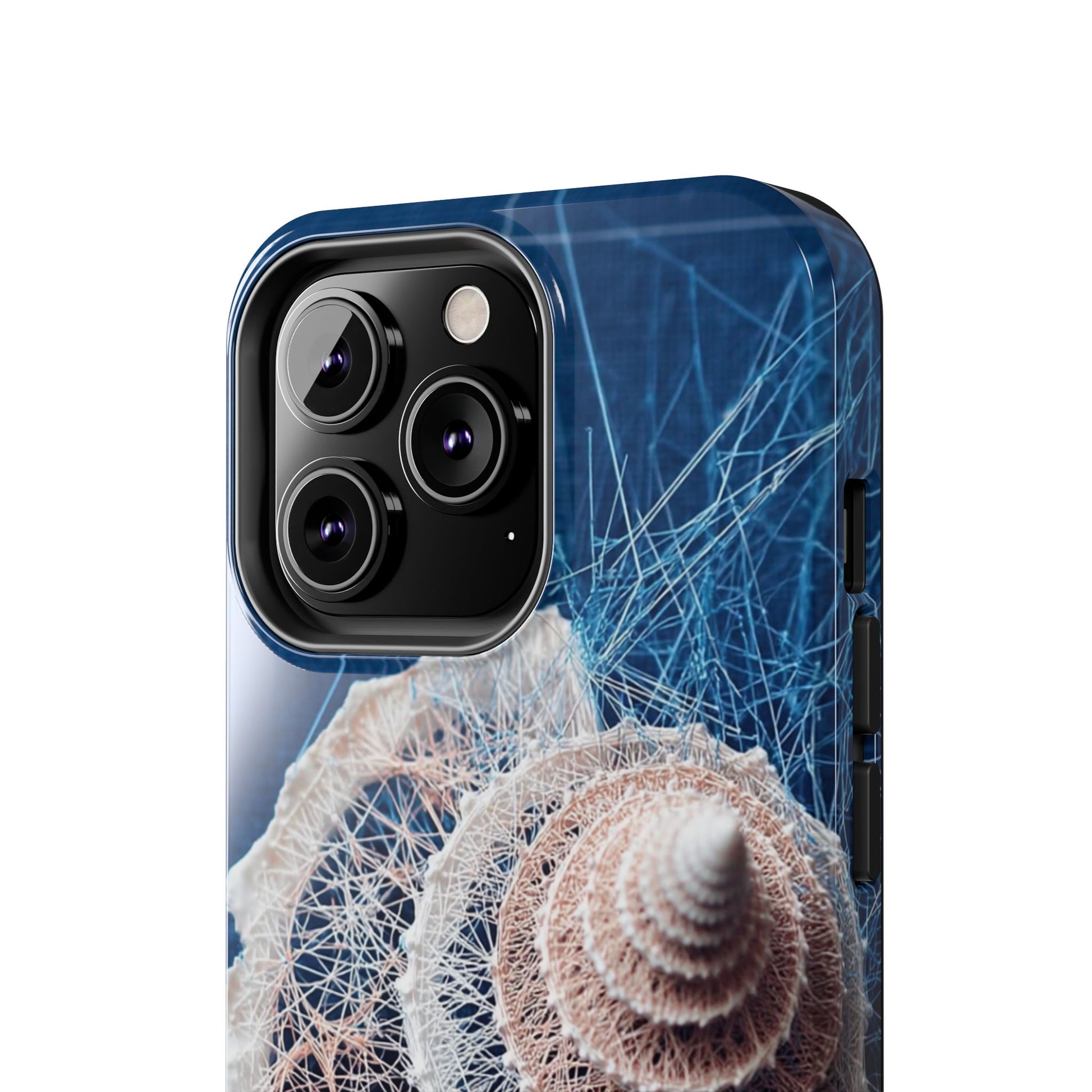 Spiral Seashell Wireframe Phone Case – Coastal Art Tough Shell - Artistic Vision