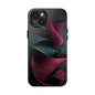 The case resembles sculptural fabric frozen mid-motion, creating a dynamic visual flow.