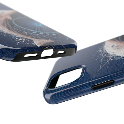 Dolphin Wireframe Spiral Phone Case – Tough Ocean Design with Dynamic Motion - Artistic Vision