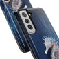 Seahorse Coral Wireframe Phone Case – Elegant Ocean Creature Design - Artistic Vision