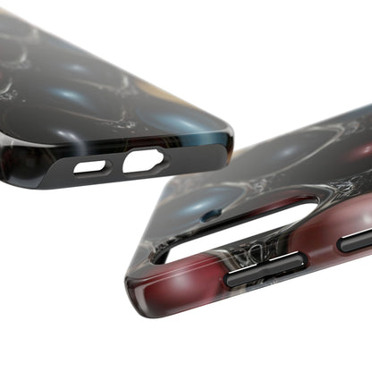 The phone case provides full protection while displaying a visually striking, alien-inspired centerpiece.