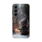 Whimsical Elf Mage Tough Phone Case – Magic Staff Forest Design - Artistic Vision